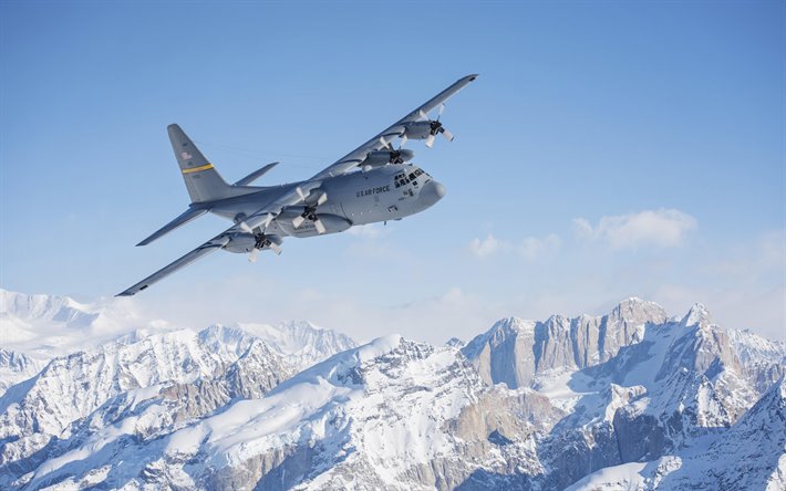 Lockheed HC-130, USAF, etsint&#228; ja pelastus kone, HC-130 J Combat King II, yhdysvaltojen sotilaallinen liikenteen lentokone, C-130 Hercules