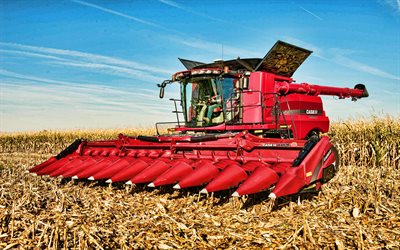 Case IH Axial-Flow 9230, 4k, corn harvesting, 2014 combines, combine, red combine, combine-harvester, agricultural machinery, Case