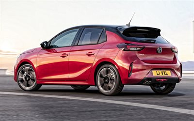 2020, Vauxhall Corsa, vista de frente, rojo hatchback, el nuevo rojo Corsa, coches alemanes, Vauxhall