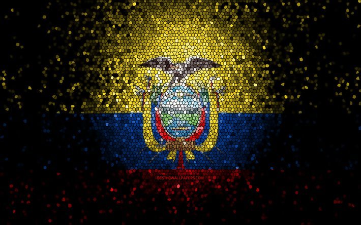 Ecuadorin lippu, mosaiikkitaide, Etel&#228;-Amerikan maat, kansalliset symbolit, kuvamateriaali, Etel&#228;-Amerikka, Ecuador