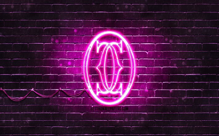 ダウンロード画像 カルティエパープルロゴ 4k 紫ブリックウォール カルティエのロゴ ファッションブランド カルティエネオンロゴ カルティエ フリー のピクチャを無料デスクトップの壁紙