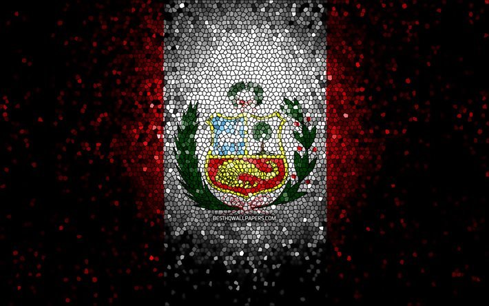 Bandeira do Peru, arte em mosaico, pa&#237;ses da Am&#233;rica do Sul, s&#237;mbolos nacionais, obras de arte, Am&#233;rica do Sul, Peru