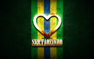 Amo Sertaozinho, citt&#224; brasiliane, iscrizione d&#39;oro, Brasile, cuore d&#39;oro, Sertaozinho, citt&#224; preferite, Love Sertaozinho
