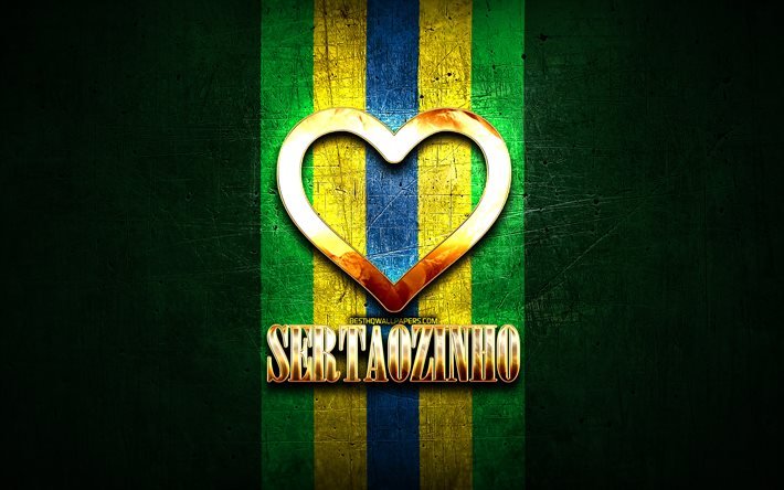 أنا أحب Sertaozinho, المدن البرازيلية, نقش ذهبي, البرازيل, قلب ذهبي, سيرتاوزينيو, المدن المفضلة, الحب Sertaozinho