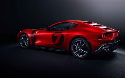 Ferrari Omologata, 2021, Ferrari 812 Superfast, dikiz, dış, kırmızı spor coupe, yeni kırmızı Omologata, italyan spor arabalar, Ferrari