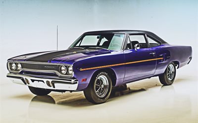 Plymouth Roadrunner, retro cars, 1970 cars, muscle cars, HDR, 1970 Plymouth Roadrunner, american cars, Plymouth