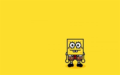 spongebob, creative, yellow background