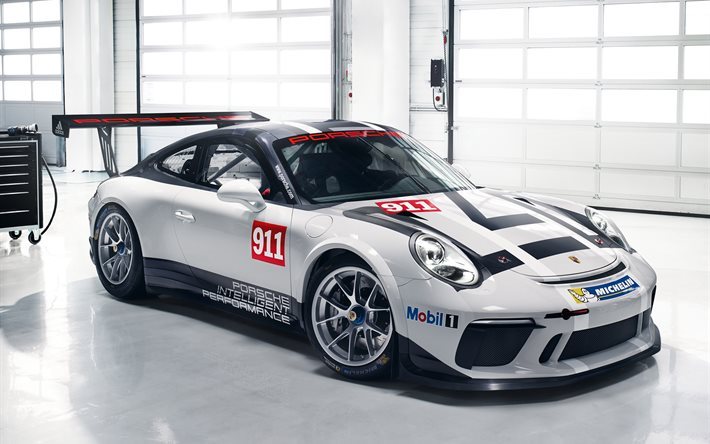 Porsche 911 GT3 Cup, 2017, sportcars, garage