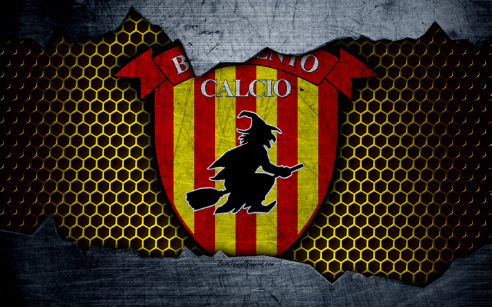 Benevento, 4k, sanat, futbol, logo, Futbol Kul&#252;b&#252;, Benevento FC, metal Bir doku Serisi