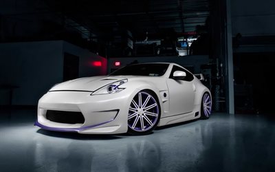 Nissan 370z, garage, tuning, stance, road, japanese cars, Nissan, tunned 370z
