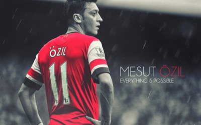 Mesut Ozil, kreativa, Arsenal FC, fan art, tyska fotbollsspelare, fotboll, Ozil, Premier League, fotboll stj&#228;rnor, Gunners