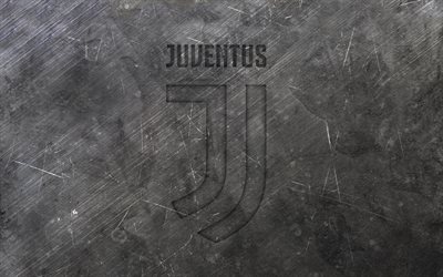 A Juventus FC, f&#227; de arte, logo, Serie A, textura de metal, grunge, Italiano de futebol do clube, Turim, futebol, A Juve, It&#225;lia