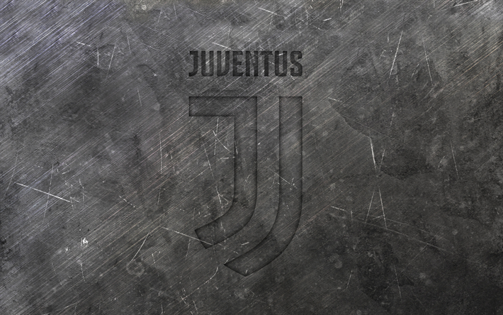 La Juventus FC, fan art, logo, de la Serie a, la textura de metal, el grunge, el club de f&#250;tbol italiano, de Tur&#237;n, el f&#250;tbol, el logotipo, la Juve, f&#250;tbol, Italia