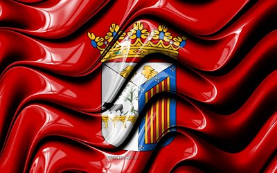 Salamanca Flag, 4k, Cities of Spain, Europe, Flag of Salamanca, 3D art, Salamanca, Spanish cities, Salamanca 3D flag, Spain