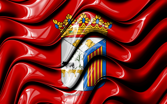 Le drapeau de Salamanque, 4k, les Villes de l&#39;Espagne, de l&#39;Europe, de Salamanque, de drapeau, art 3D, de villes d&#39;espagne, Salamanque 3D drapeau de l&#39;Espagne
