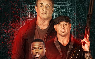 Escape Plan 3, 4k, 2019 movie, Escape Plan The Extractors, Sylvester Stallone, Dave Bautista, 50 Cent
