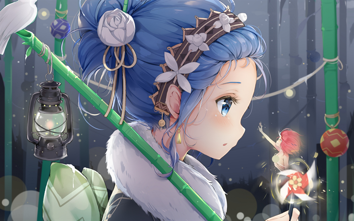 Re Zero Kara Hajimeru Isekai Seikatsu, Emilia, ritratto, personaggio principale, manga, anime popolari personaggi