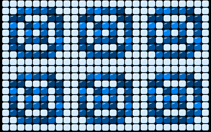 Blue mosaic texture, background with Blue dots, creative Blue texture, mosaic Blue background