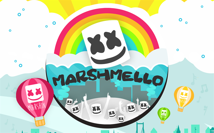 DJ Marshmello, مروحة الفن, النجوم, الإبداعية, كريستوفر كومستوك, أمريكا دي جي, Marshmello, الكرتون Marshmello, نجوم الموسيقى, الفن التجريدي, دي جي
