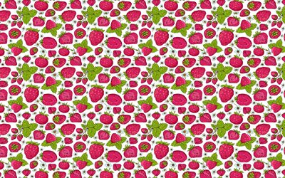 fraise texture, 4k, cartoon fraises, les baies, les textures d&#39;aliments, des fruits, des textures, des fraises, des baies de textures