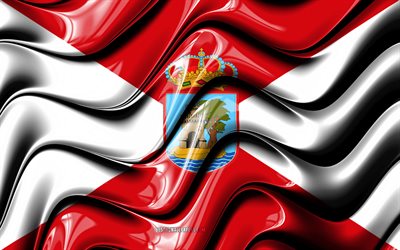 Vigo Flagga, 4k, St&#228;der i Spanien, Europa, Flagga av Vigo, 3D-konst, Vigo, Spanska st&#228;der, Vigo 3D-flagga, Spanien