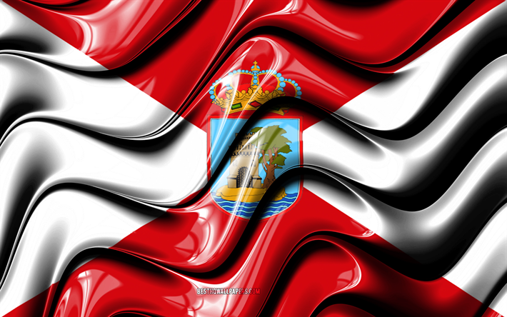 Vigo Bandiera, 4k, Citt&#224; della Spagna, Europa, Bandiera di Vigo, 3D arte, Vigo, citt&#224; della spagna, Vigo 3D, bandiera, Spagna