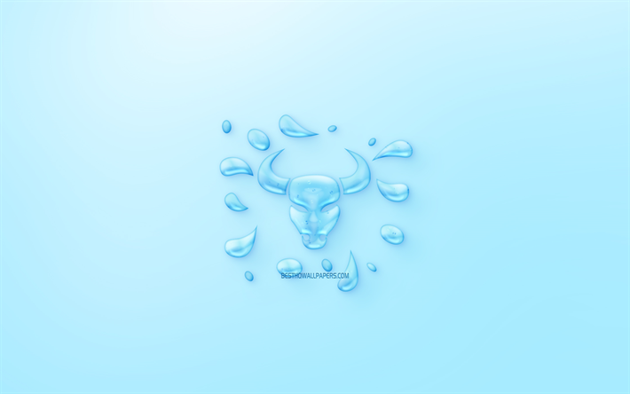 Taurus Zodiac Sign, horoscope signs, sign of water, Taurus Sign, astrological sign, Taurus, blue background, creative water art