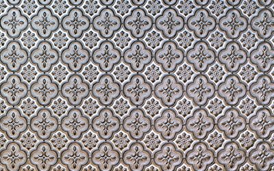 metal texture with ornaments, seamless texture, metal background, ornament background