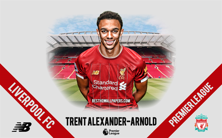 Trent Alexander-Arnold, Liverpool FC, retrato, futbolista ingl&#233;s, defensor de 2020 Liverpool uniforme, de la Premier League, Inglaterra, el Liverpool FC, futbolistas 2020, f&#250;tbol, Anfield