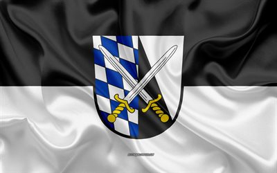 Abensberg Lippu, 4k, silkki tekstuuri, silkki lippu, Saksan kaupunki, Abensberg, Saksa, Euroopassa, Lipun Abensberg, liput saksan kaupungeissa