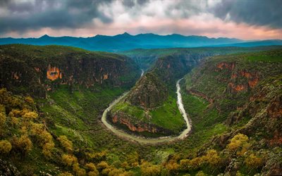 Barzan Gola, 4k, Kurdistan, canyon, ansa di fiume, nel Kurdistan Iracheno, Erbil provincia, Iraq, HDR, la natura bellissima