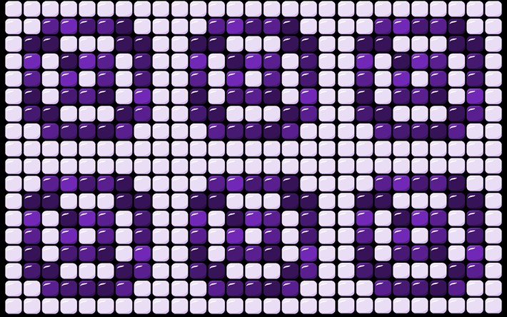 Purple mosaic texture, background with Purple dots, creative Purple texture, mosaic Purple background