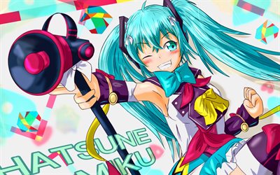 Hatsune Miku est une sc&#232;ne, de concert, Vocaloid Personnages, art 3D, manga, Hatsune Miku, Vocaloid