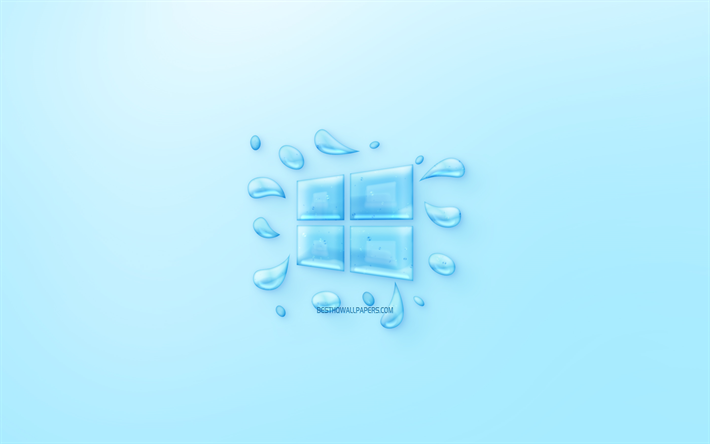 ダウンロード画像 Windows10のロゴ 小さなウォーターのシンボルマーク Windows10のエンブレム水滴 青色の背景 Windows10 のロゴ水 クリエイティブ アート 水概念 Windows フリー のピクチャを無料デスクトップの壁紙