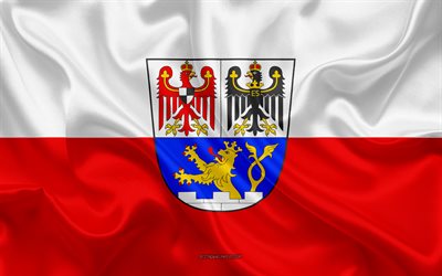 F&#229; Flagga, 4k, siden konsistens, silk flag, Tyska staden, Vinst, Tyskland, Europa, Flaggan i Erlangen, flaggor av tyska st&#228;der
