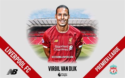 virgil van dijk, liverpool fc, portr&#228;t, niederl&#228;ndischer fu&#223;baller, verteidiger, 2020 liverpool uniform, premier league, england-liverpool fc-fu&#223;baller 2020, fu&#223;ball, anfield