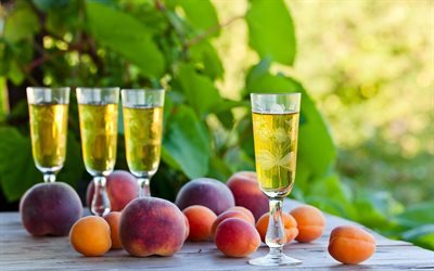 pfirsichsaft, fruchts&#228;fte, glas saft, pfirsiche, obst