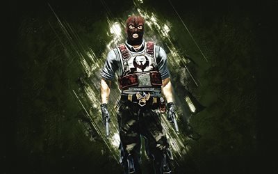 Phoenix, agente CSGO, Counter-Strike Global Offensive, fundo de pedra verde, Counter-Strike, personagens CSGO