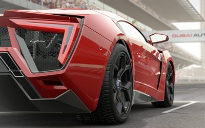 Lykan Hypersport, carro desportivo, corrida de pista, rodas pretas, Vermelho Lykan