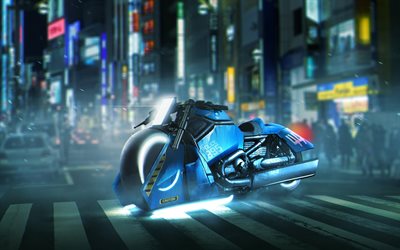 Blade Runner 2049, 2017, poster, police motorcycle, Harley-Davidson