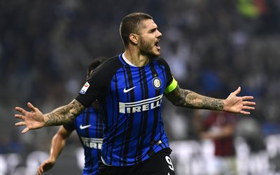 Internazionale, Mauro Icardi, 4k, forward, Inter Milan, Seria A, footballers
