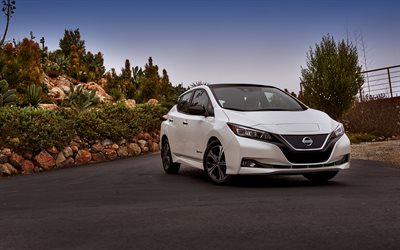 El Nissan Leaf, el 2018, los coches, de la Hoja de nuevo, los coches el&#233;ctricos, la carretera, los coches japoneses, Nissan