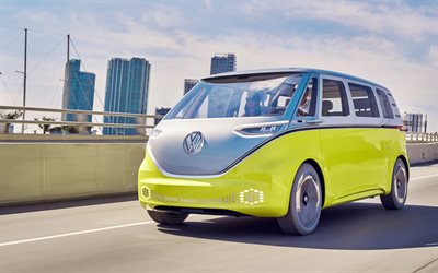Volkswagen ID Buzz, 2017, 4k, minivan, auto nuove, auto tedesche, Volkswagen