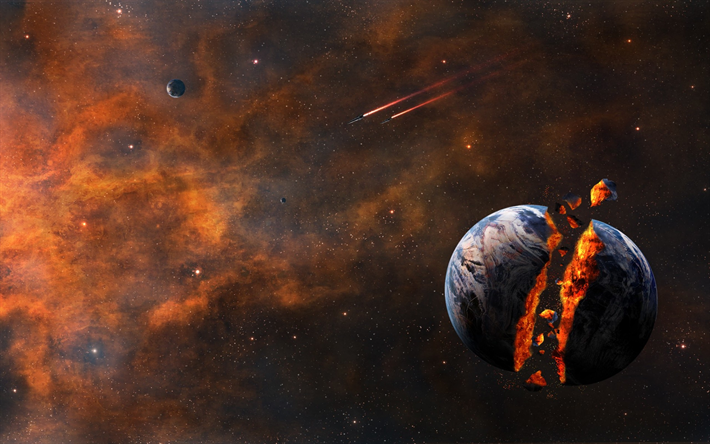 planeta explosi&#243;n, el universo, la galaxia, nebulosa