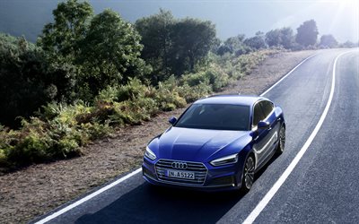 Audi A5 Sportback, 4k, de la route, en 2017, les voitures, les G-tron, voitures allemandes, Audi