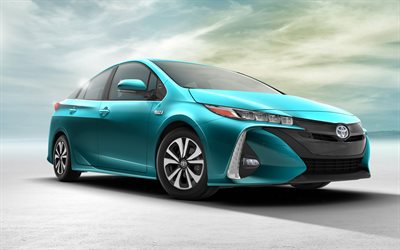 Toyota Prius Prime, 4k, 2017 cars, new Prius, Toyota