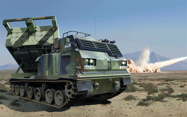M270 MLRS, إطلاق الصواريخ المتعددة نظام, أمريكا المركبات المدرعة, الولايات المتحدة الأمريكية