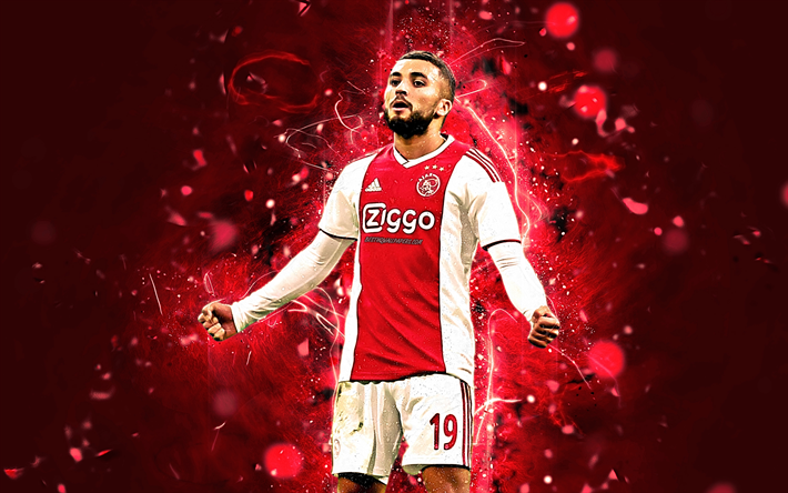 Zakaria Labyad, abstrakti taide, Marokkolaiset jalkapalloilijat, Ajax FC, jalkapallo, Labyad, Hollannin Eredivisie, neon valot