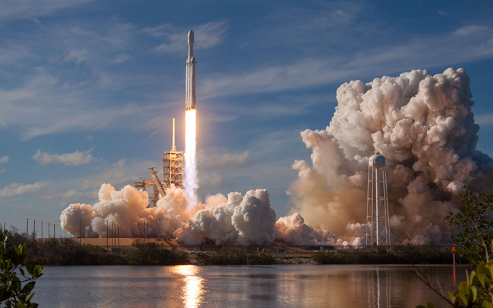 SpaceX, rymdfarkoster, raketuppskjutning, Cape Canaveral, Falcon Heavy, USA