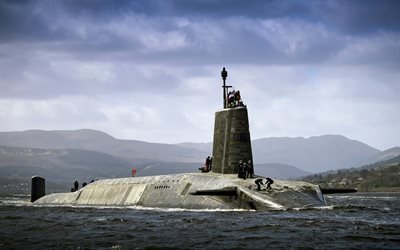 HMS Vengeance, S31, Royal Navy, Vanguard-class, nuclear submarine, sea, submarine